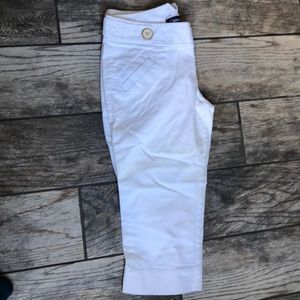 White linen Capri pants